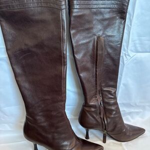Salvatore Ferragamo Tamerza 10B Calf Fondente (Chocolate Dark Brown) Calf Boots